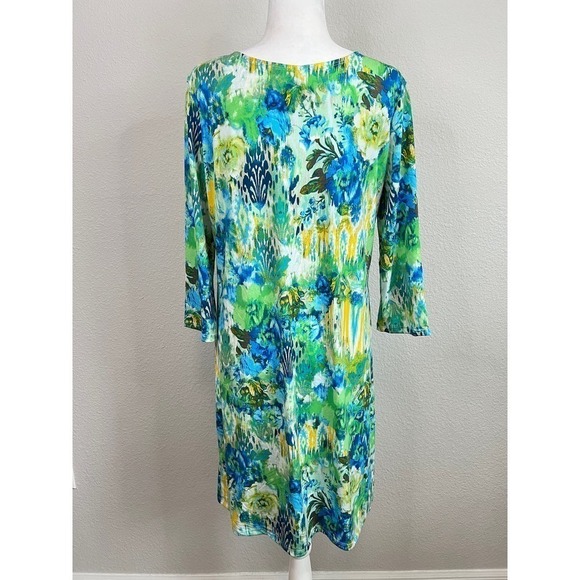 Jean-Pierre Klifa Paris Daphne Dress Women's L Watercolor Floral Stretchy Shift - Picture 4 of 7